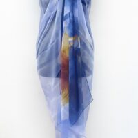 Blue Sunflower Sheer Sarong or Scarf