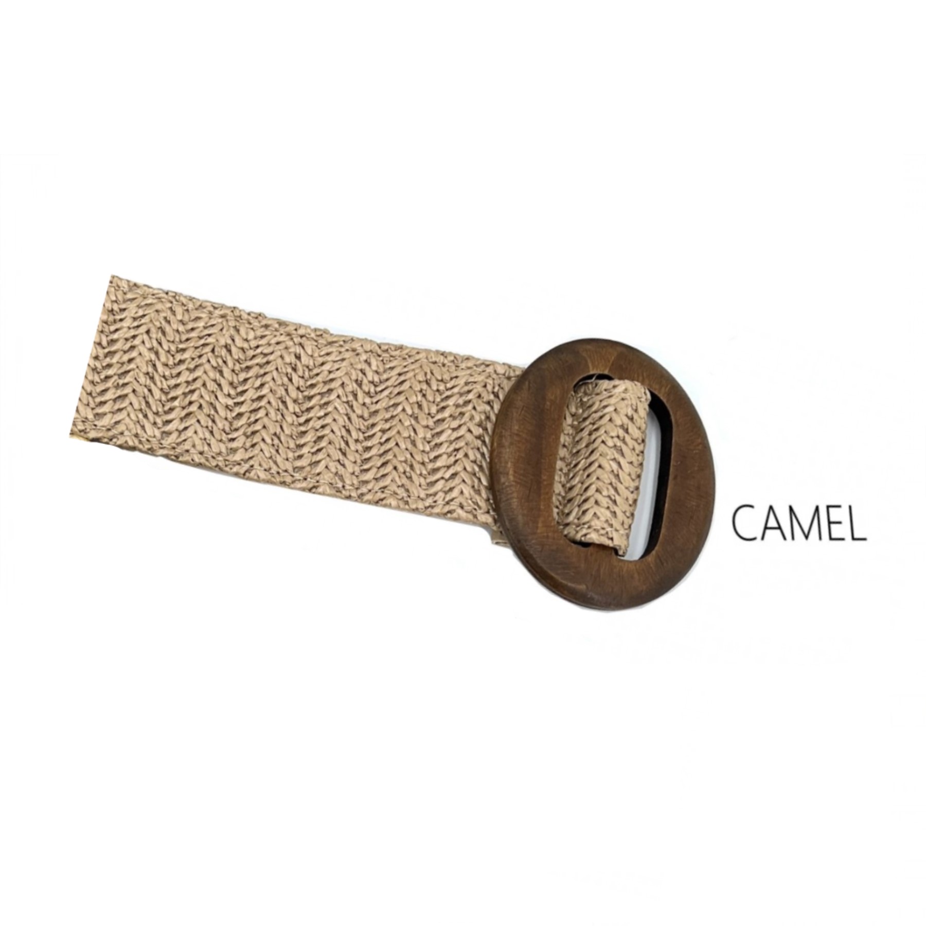 Wooden Buckle Straw Weave Belt - Image 3