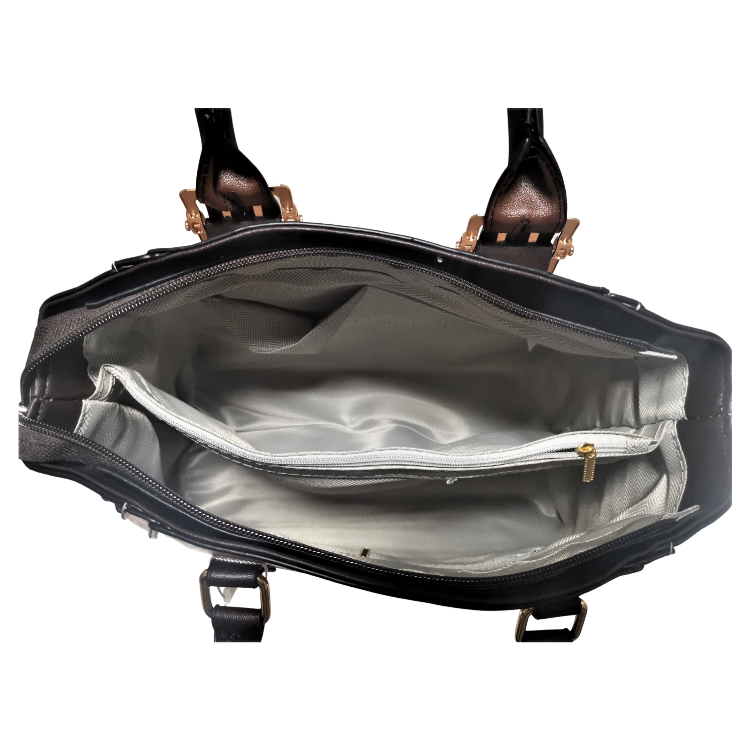 Classic Two-toned Top Handle Handbag - Image 7