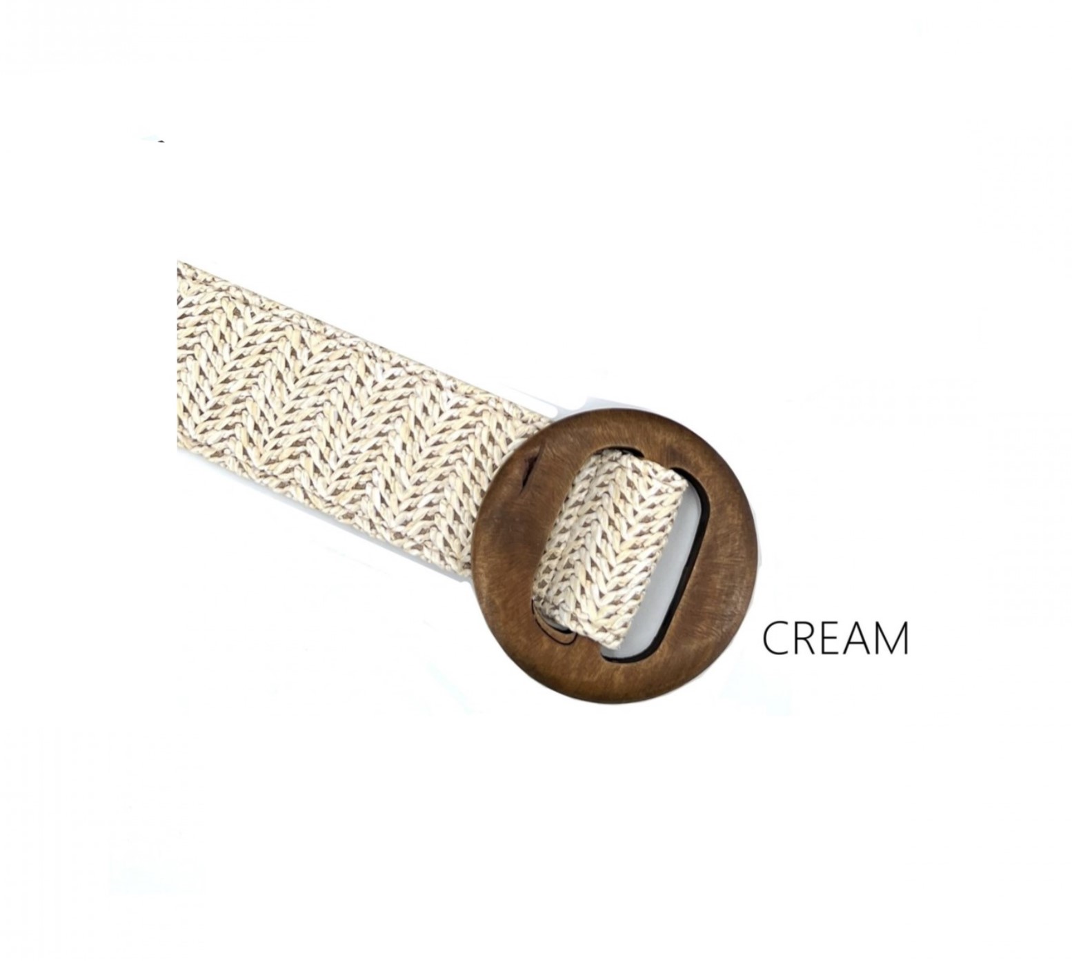 Wooden Buckle Straw Weave Belt - Image 6