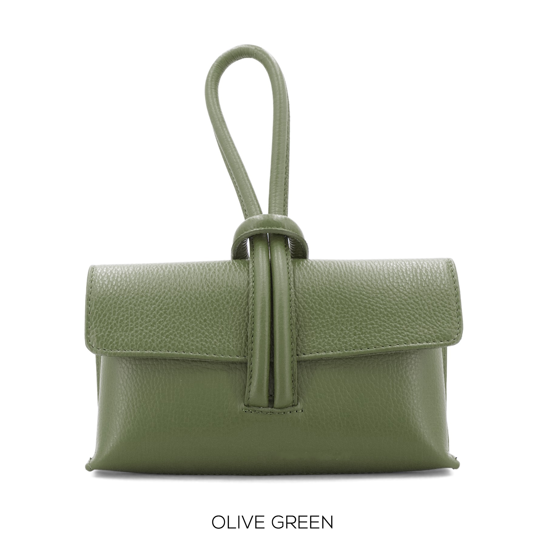 Grained Leather Loop Bag - Image 11