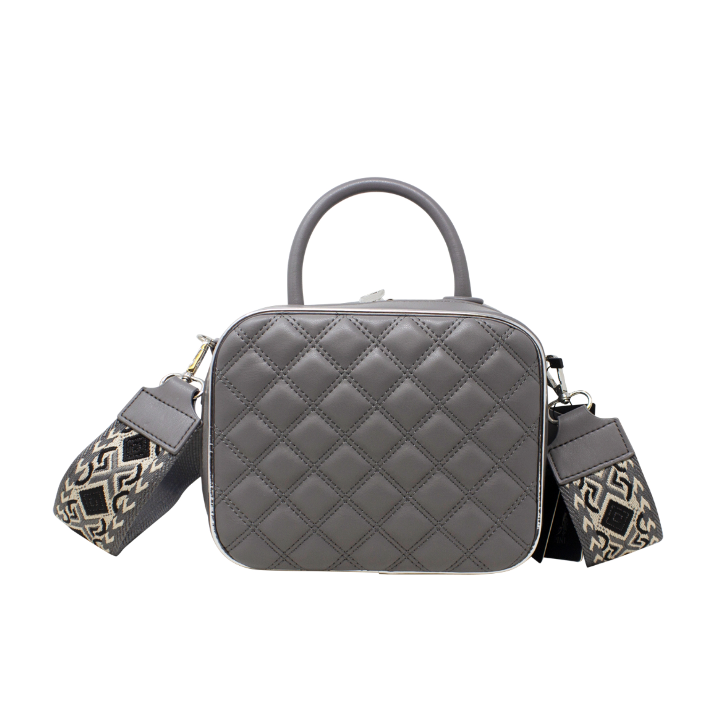 Small Top Handle Quilted Box Crossbody - Image 8
