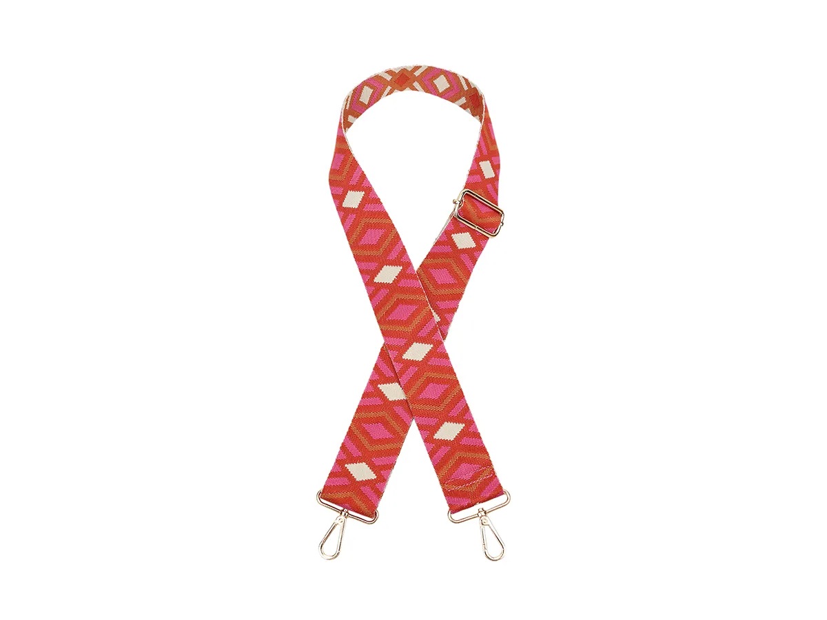 Pink and Red Aztec Bag Strap
