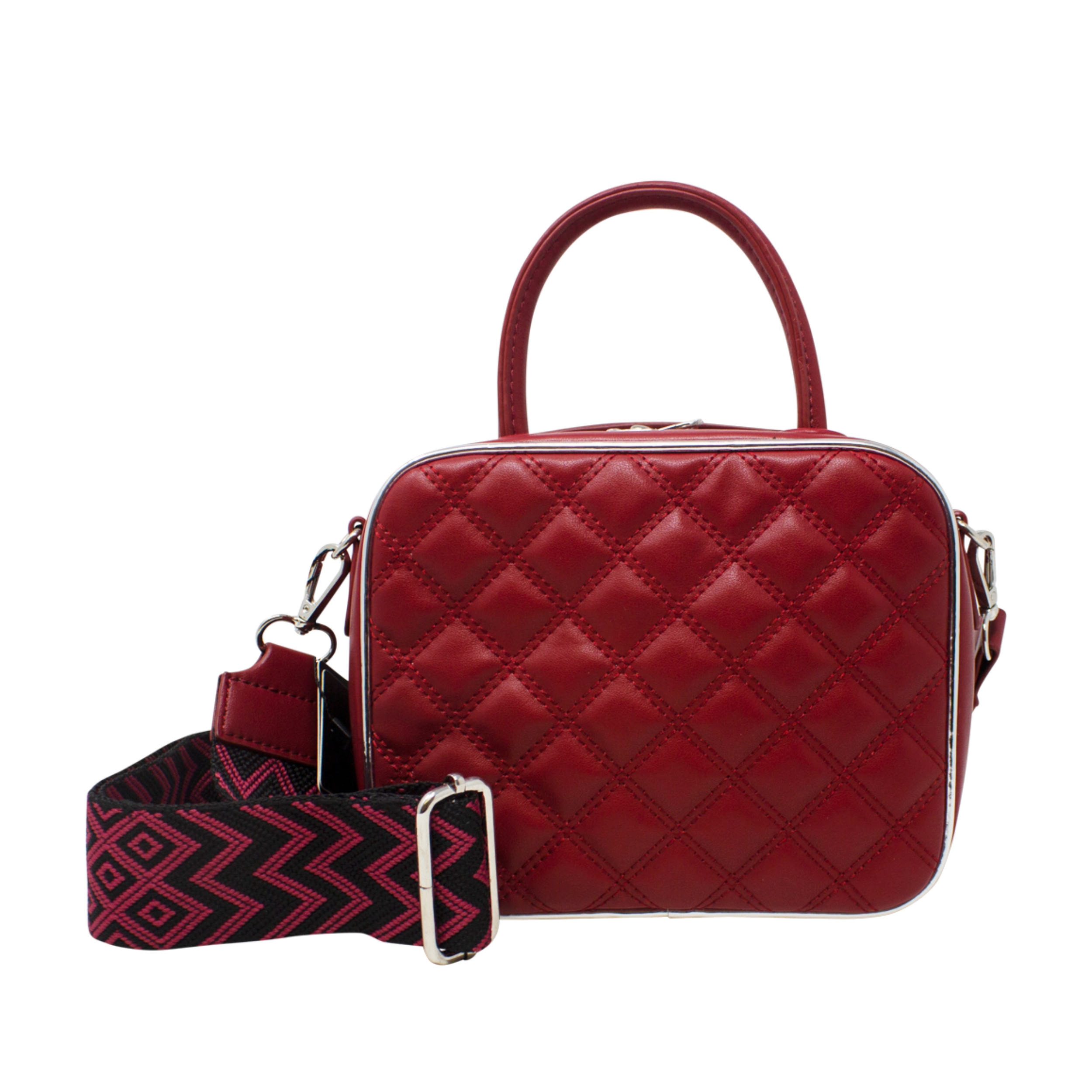 Small Top Handle Quilted Box Crossbody - Image 12