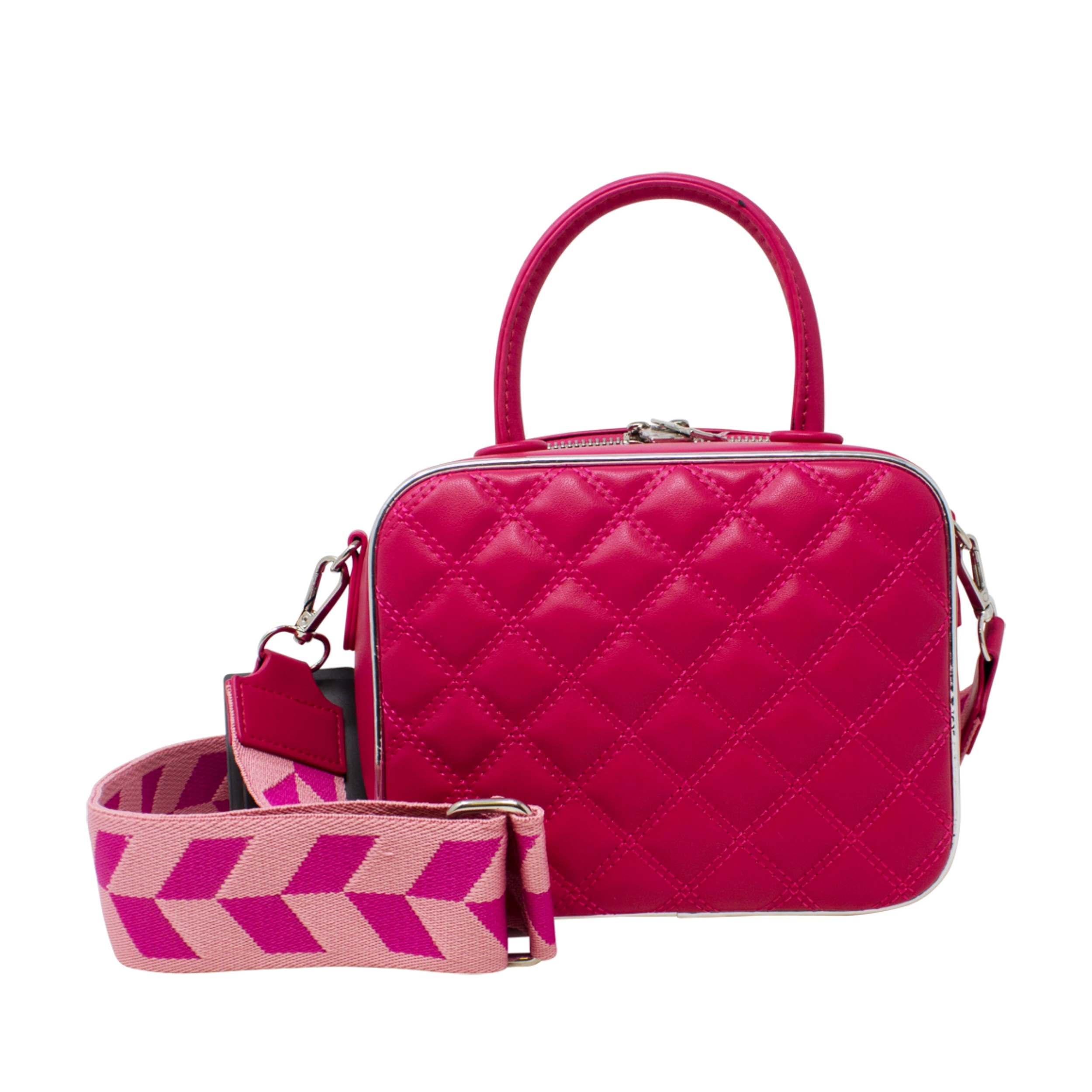 Small Top Handle Quilted Box Crossbody - Image 13