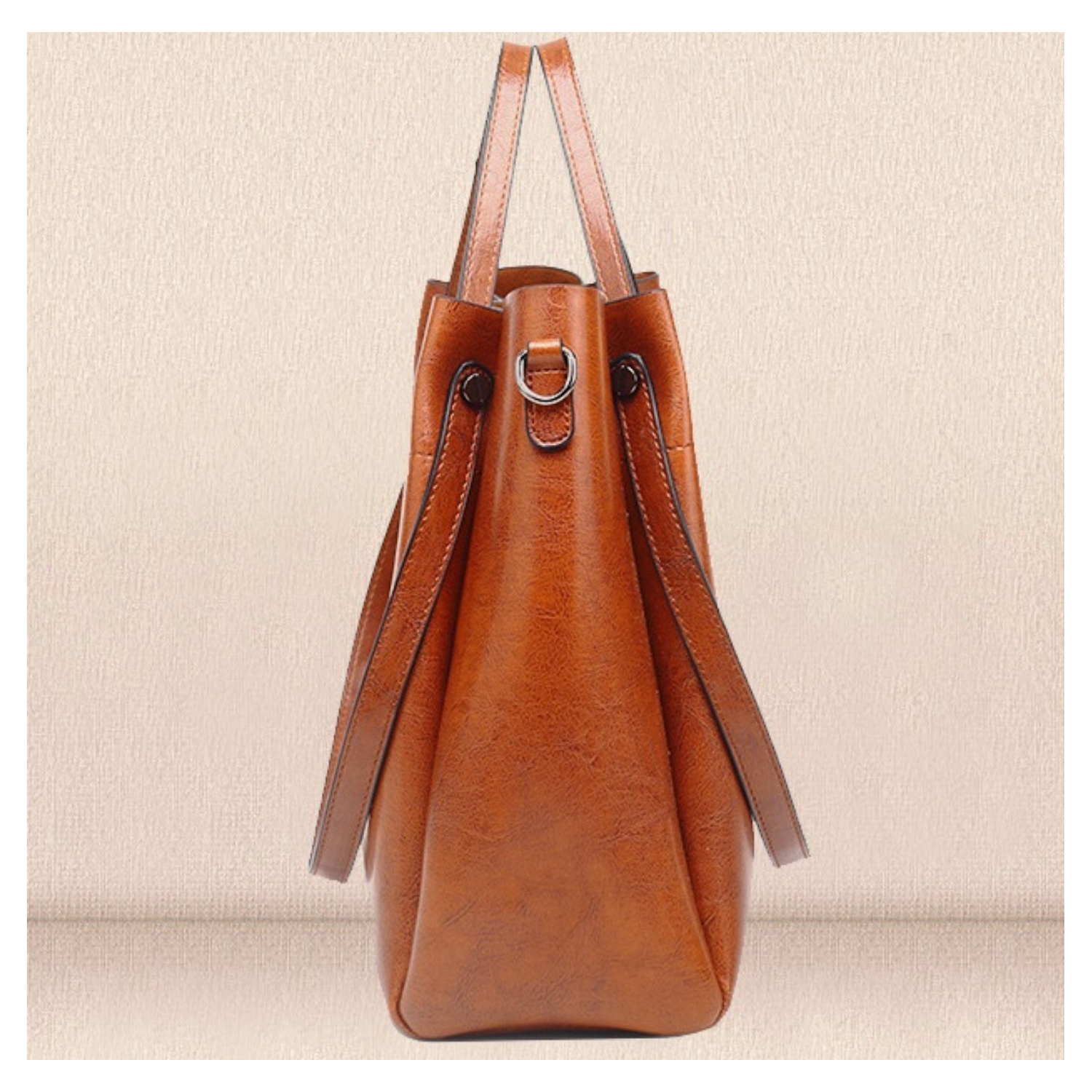Shiny Double Strap Handle Tote - Image 5