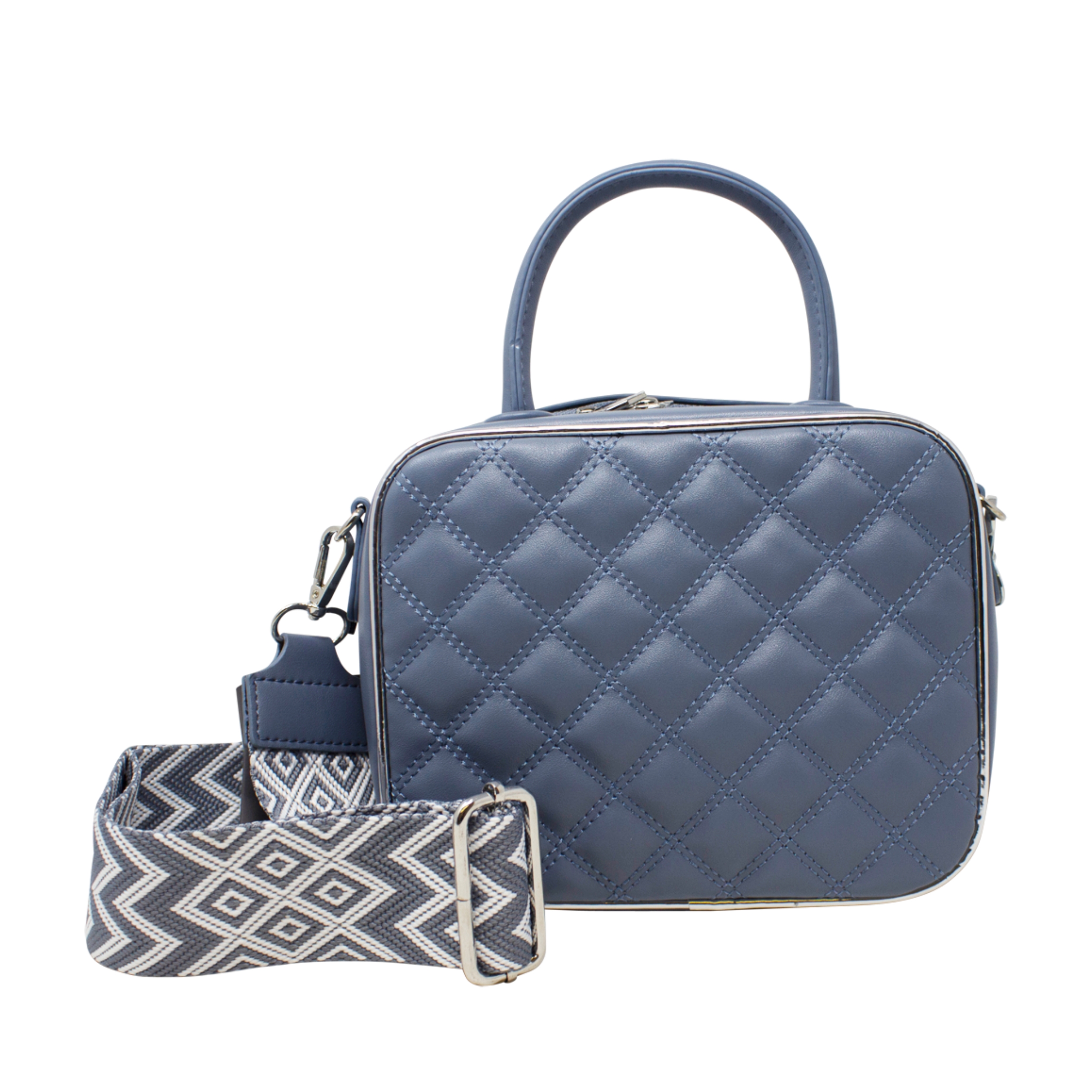 Small Top Handle Quilted Box Crossbody - Image 14