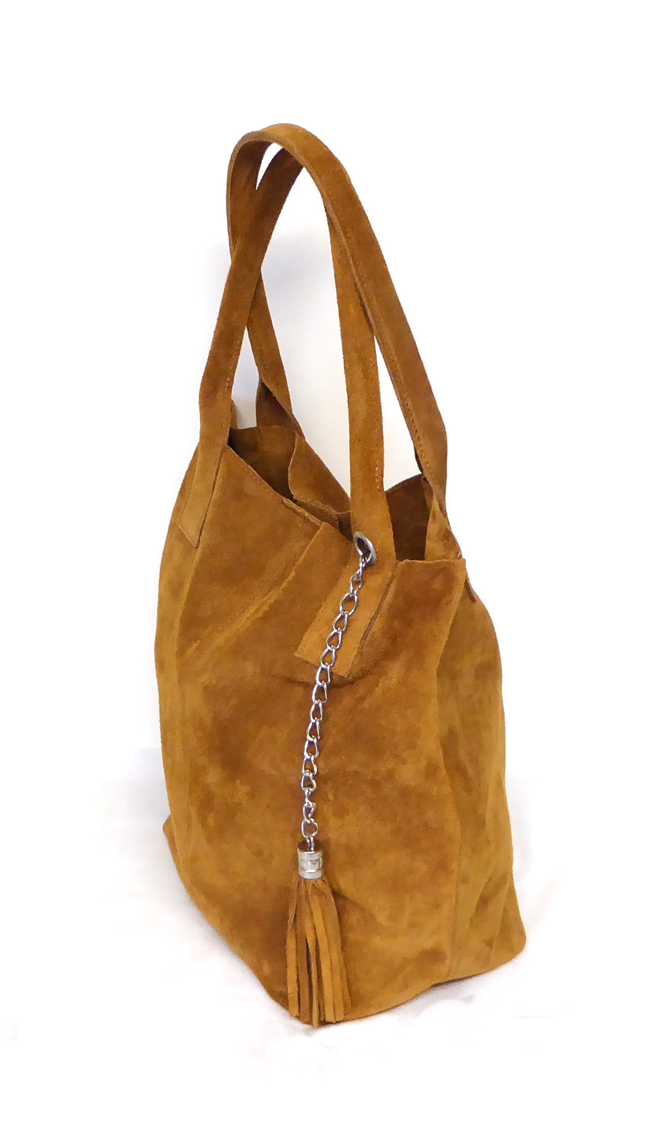 Tan Italian Suede Slouch Bag - Image 3