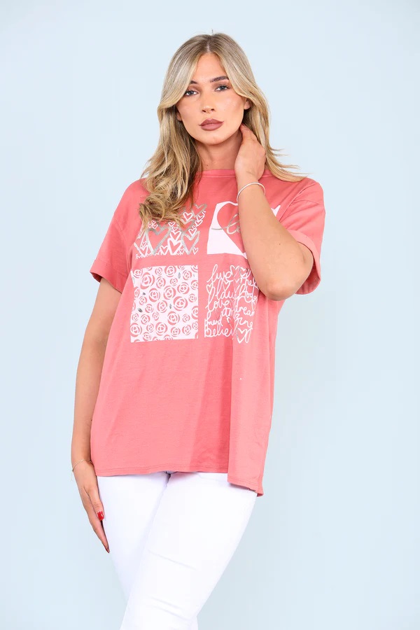 Love Heart Cotton T-Shirt