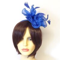 Royal Blue Organza and Feather Hatinator