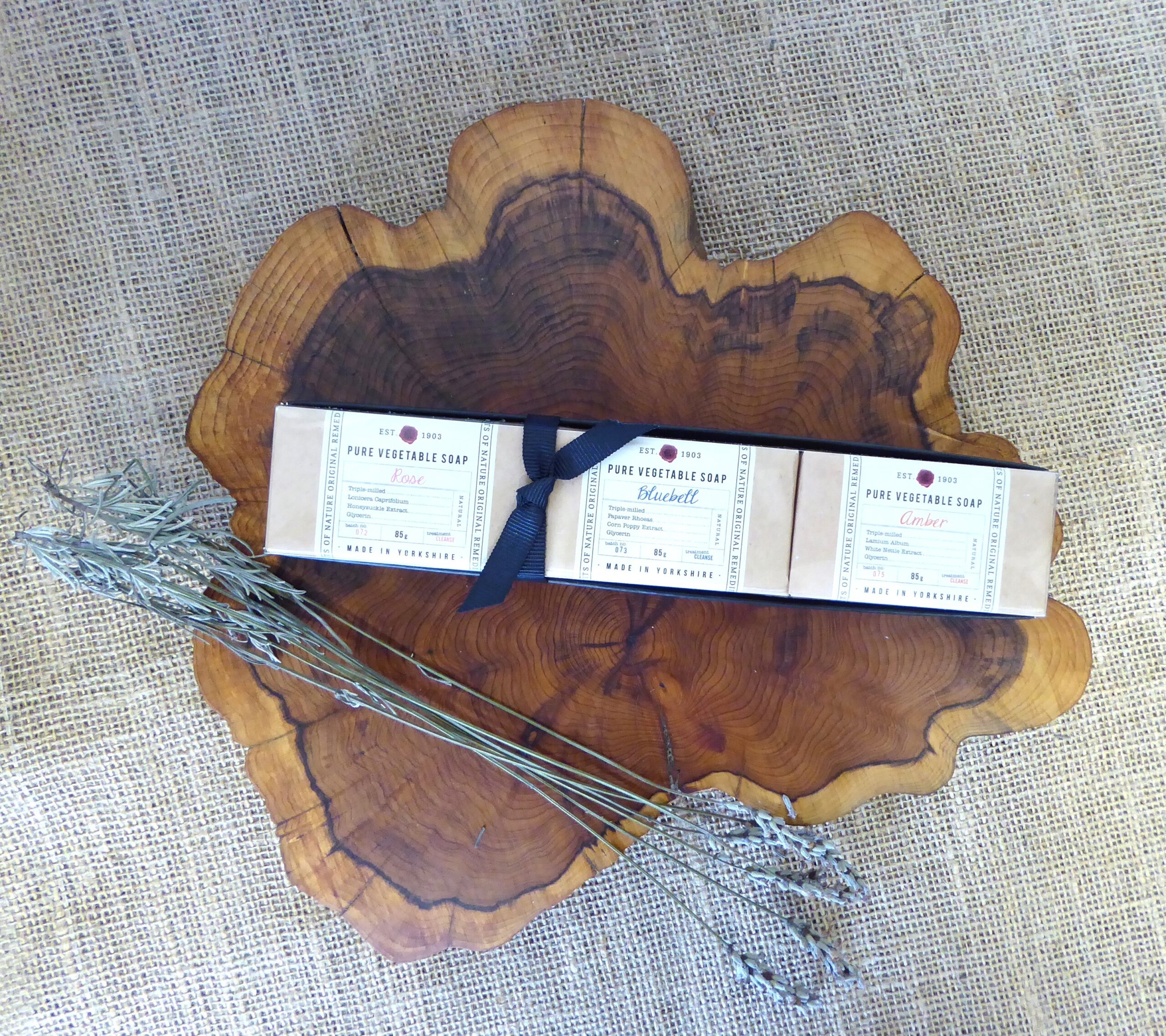 Fruits of Nature Rose, Bluebell, Amber Trio Soap Gift Set