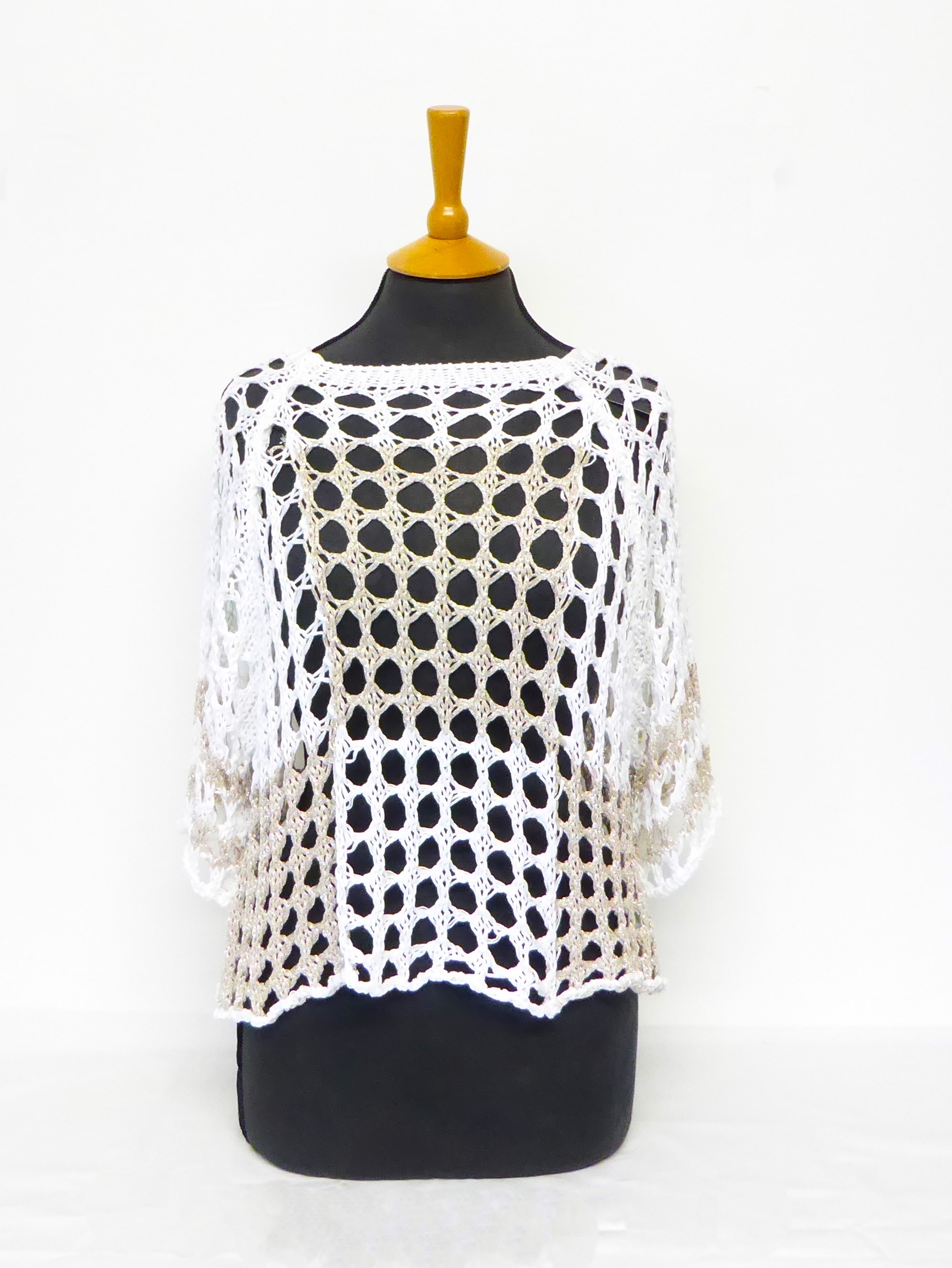 Two Tone Cotton Crochet Top - Image 4