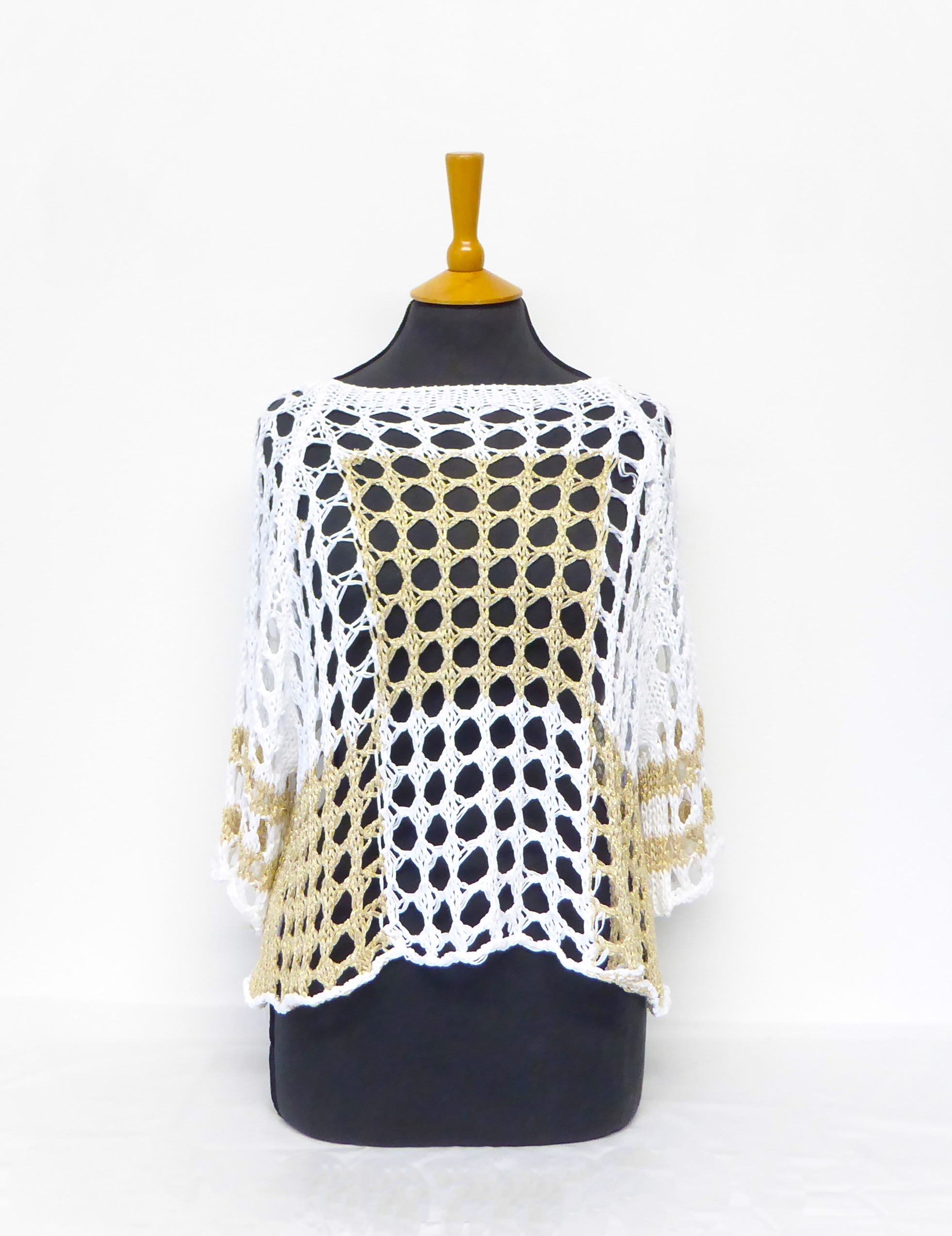 Two Tone Cotton Crochet Top - Image 2