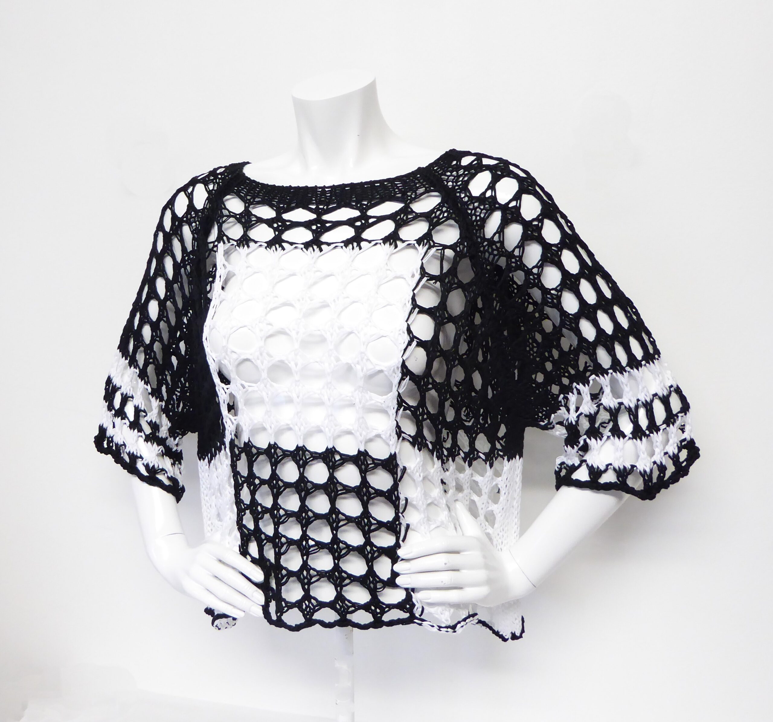 Two Tone Cotton Crochet Top - Image 6