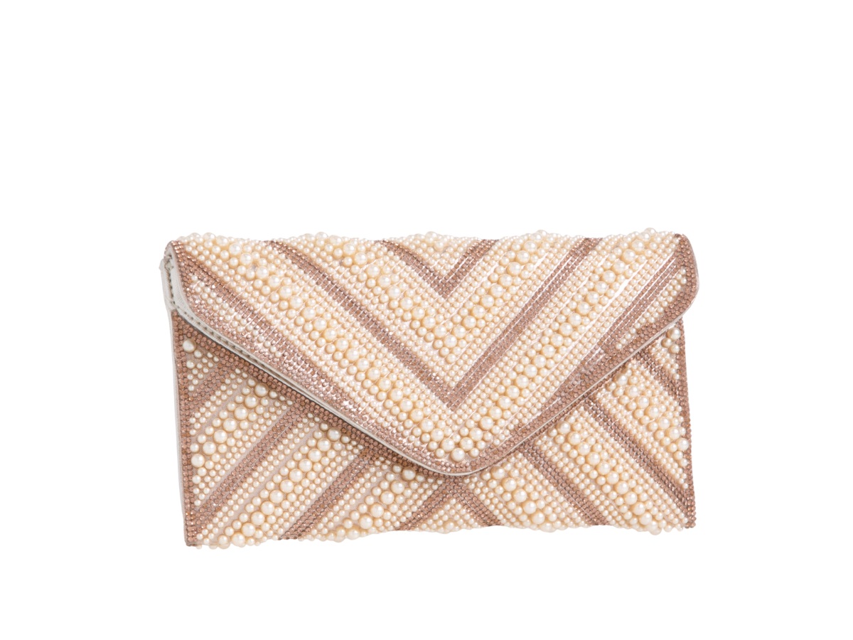 Pearl and Diamante Envelope Clutch Bag - Image 4