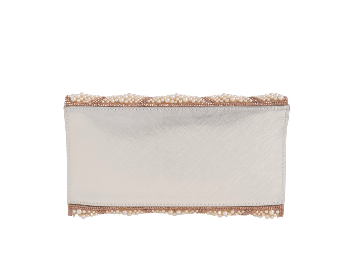 Pearl and Diamante Envelope Clutch Bag - Image 5