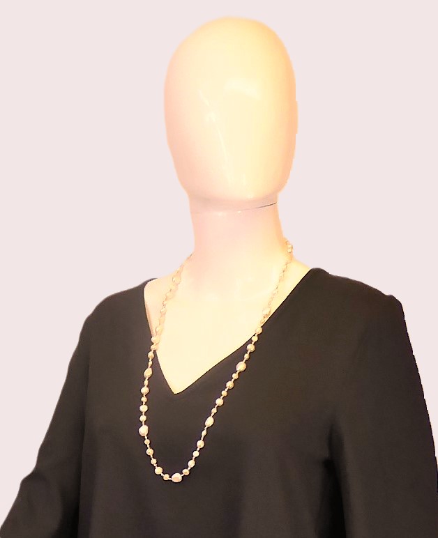 Long Pink Freshwater Pearl Necklace - Image 3