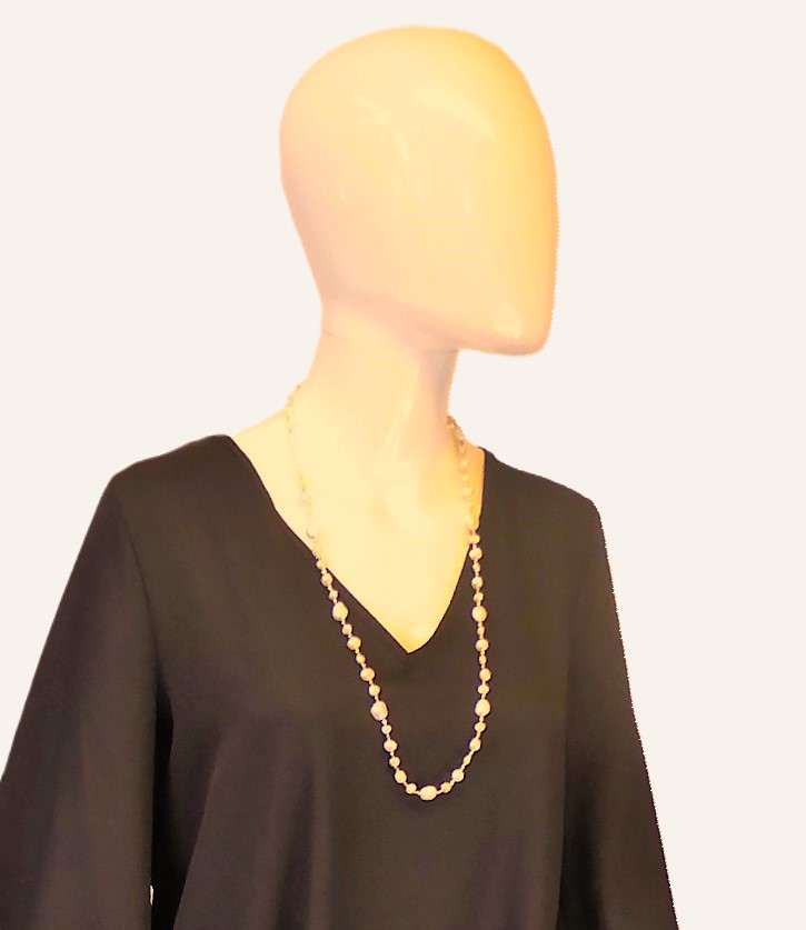 Long Pink Freshwater Pearl Necklace - Image 6