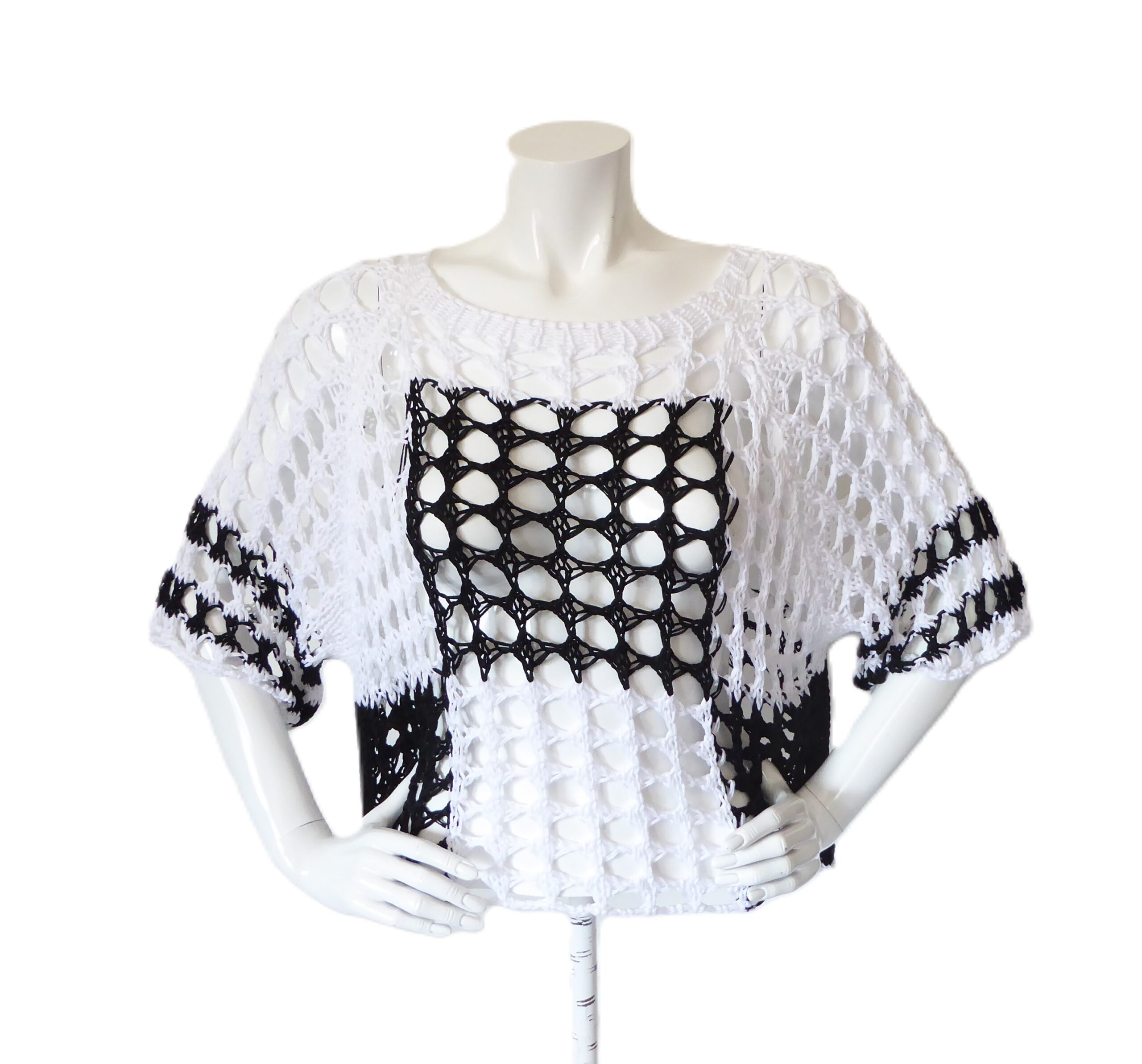 Two Tone Cotton Crochet Top - Image 8