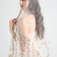 Metallic Glitter Sequin Mesh Scarf-Shawl