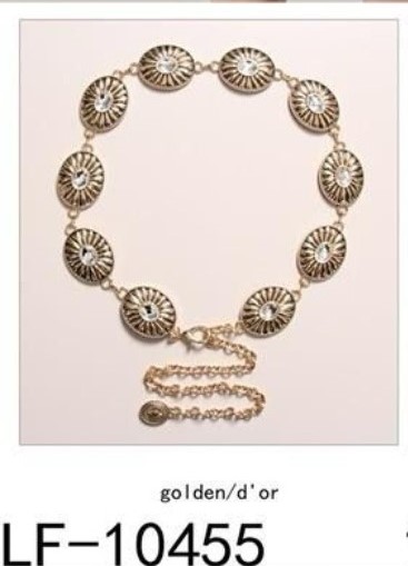 Boho Oval Diamante Metal Chain Belt - Image 4