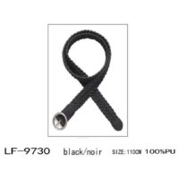 Black and Silver Buckle Plaited Belt