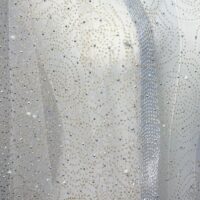 Rose Print & Pearl Embellished Sheer Scarf Shawl