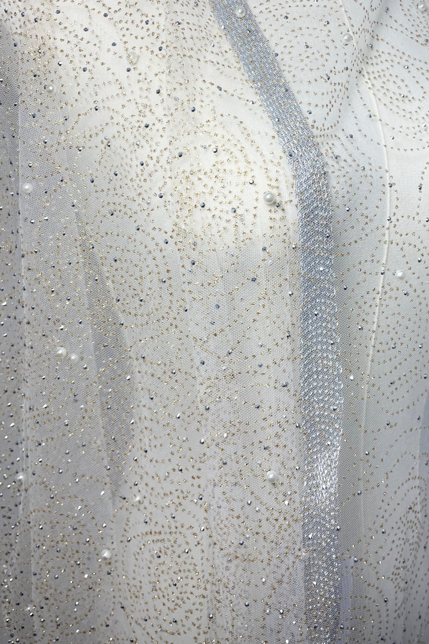 Rose Print & Pearl Embellished Sheer Scarf Shawl