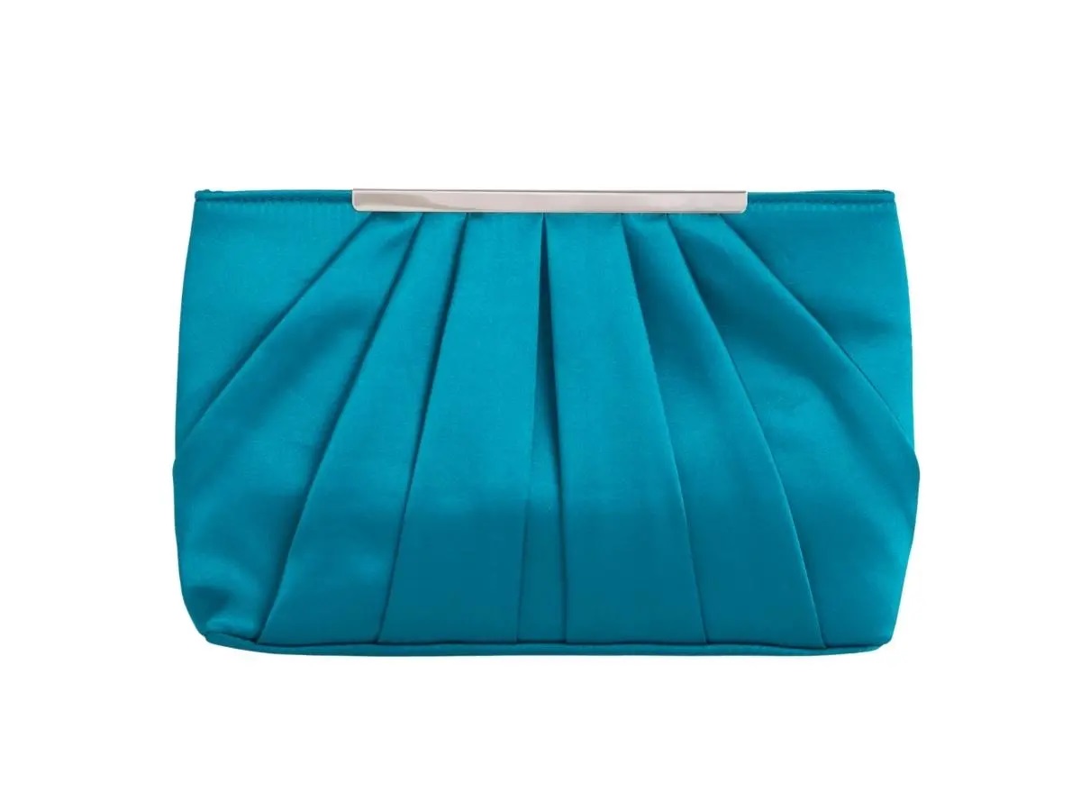 Satin Pleated Clutch Bag - Image 3