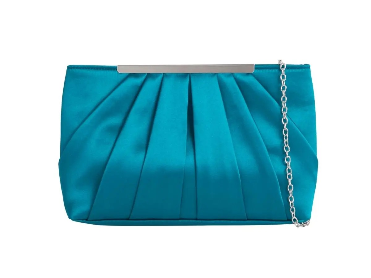 Satin Pleated Clutch Bag - Image 4