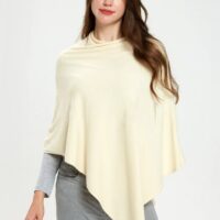 Cosy Plain Wool Soft Knit Poncho