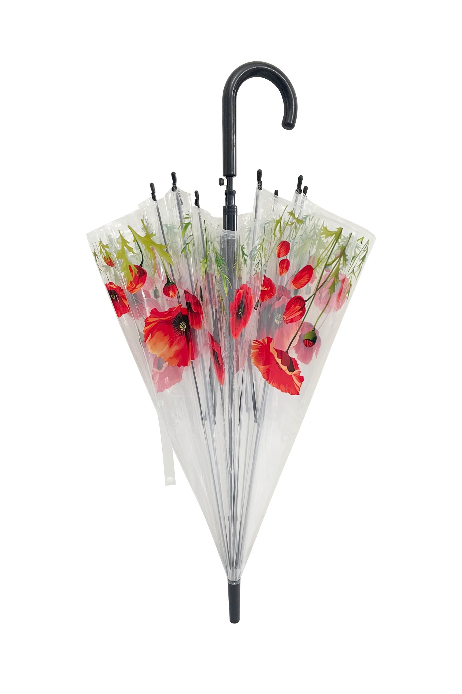 Poppy Print Clear Brolly - Image 3
