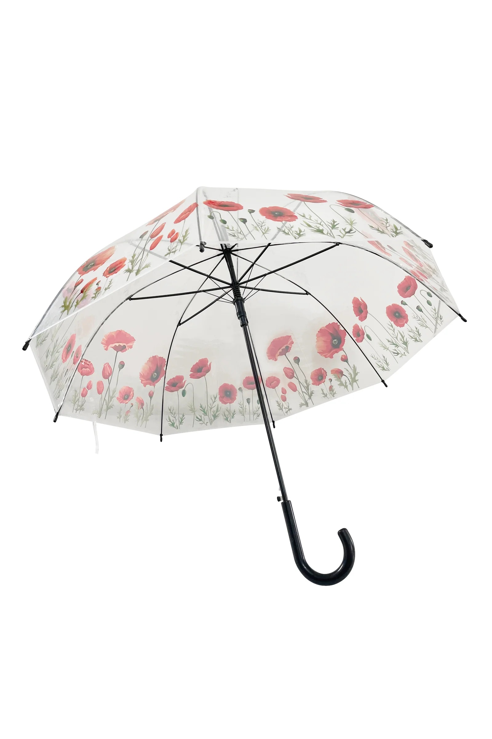 Poppy Print Clear Brolly - Image 4