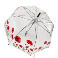 Poppy Print Clear Brolly
