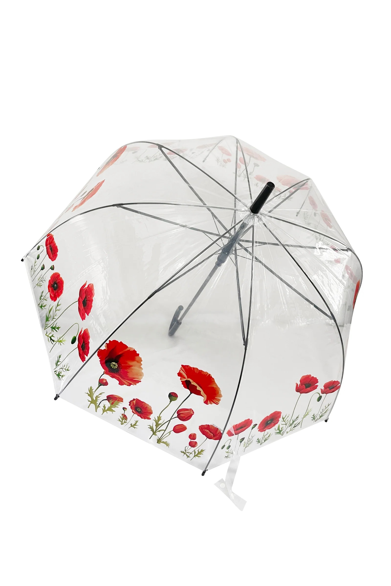 Poppy Print Clear Brolly
