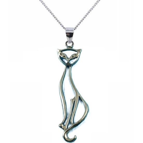 925 Silver Pussy Cat Necklace