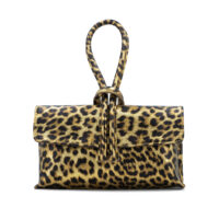 Metallic Leopard Print Leather Loop Bag
