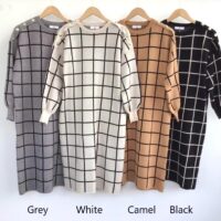 Classic Soft Knitted Check Dress