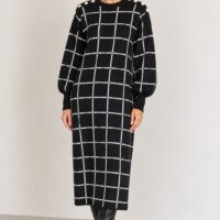 Classic Soft Knitted Check Dress