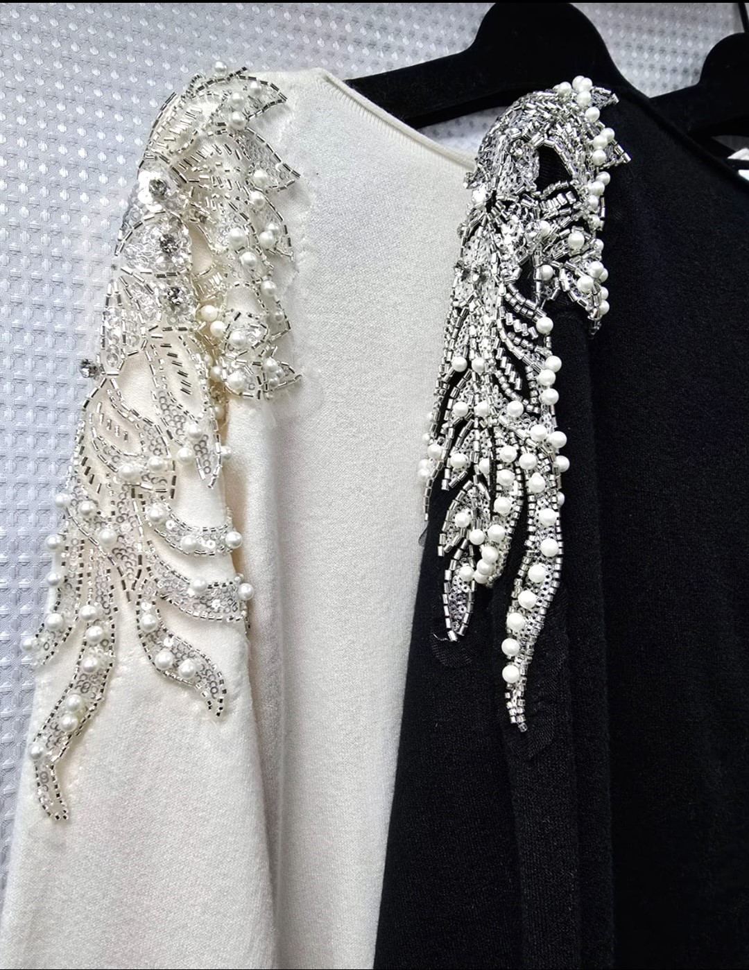 Crystal and Pearl Crew Fine Knit - Image 2
