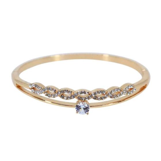 Diamante 2 Tier Crystal Bangle - Image 3
