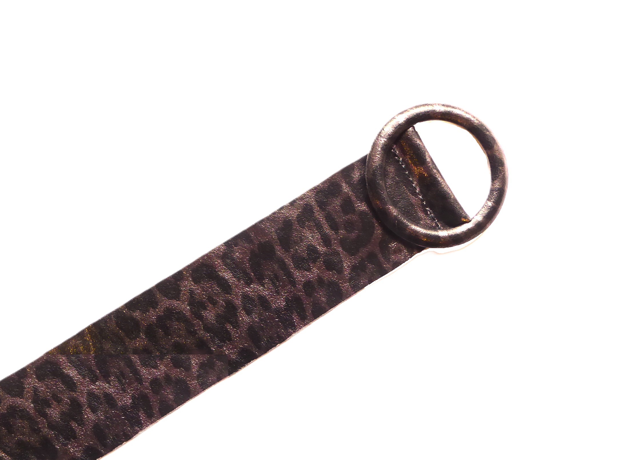 Metallic Leopard Print Leather Circle Belts - Image 8