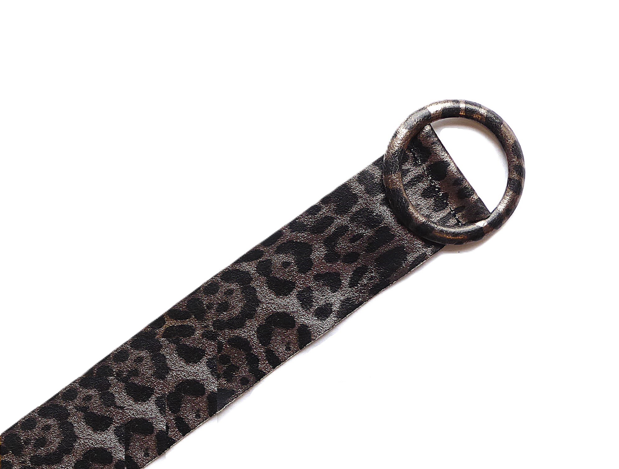 Metallic Leopard Print Leather Circle Belts - Image 6