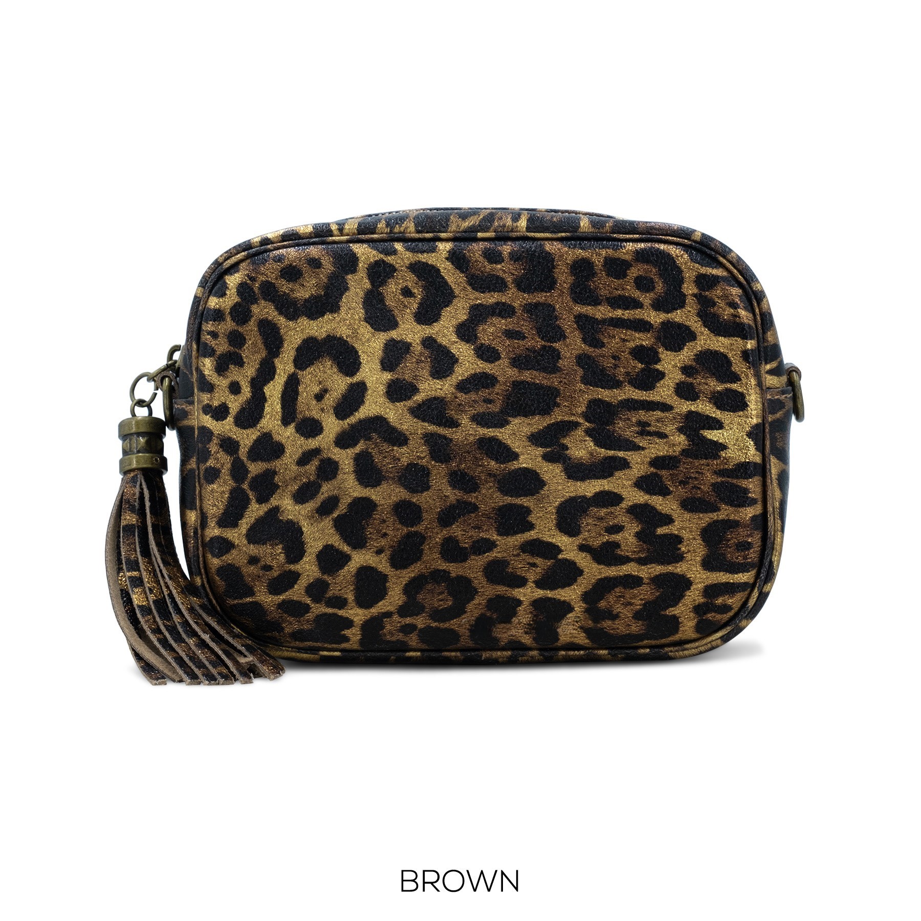 Animal Print Camera Leather Crossbody Bag - Image 3