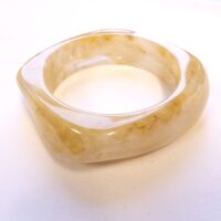 Beige Marbled Square Retro Bangle