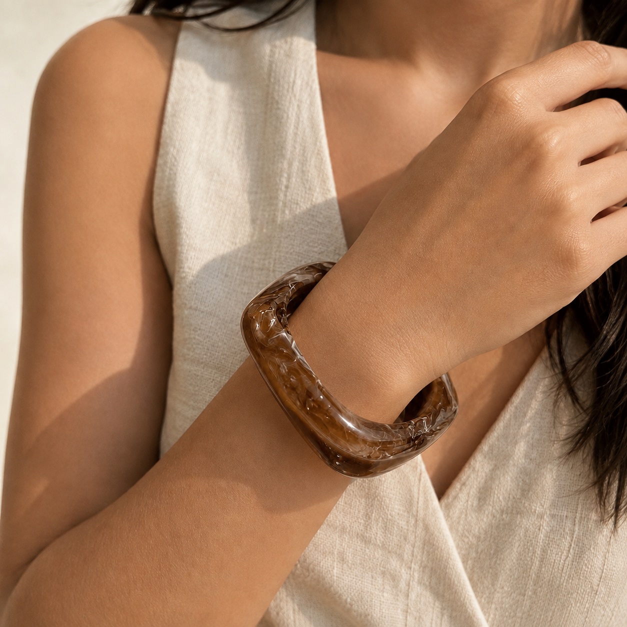 Brown Marbled Bangle 1001