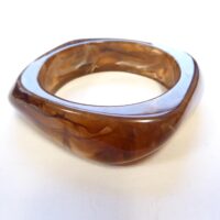 Brown Marbled Square Retro Bangle