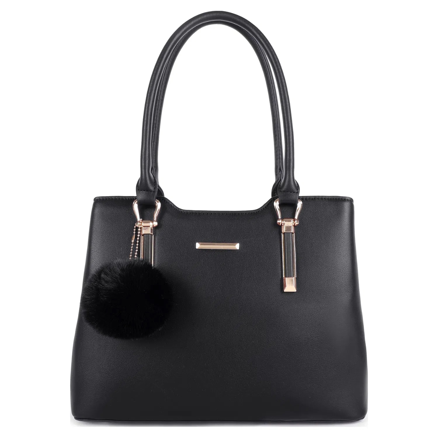 Classic Tote Bag with Pompom Charm - Image 8