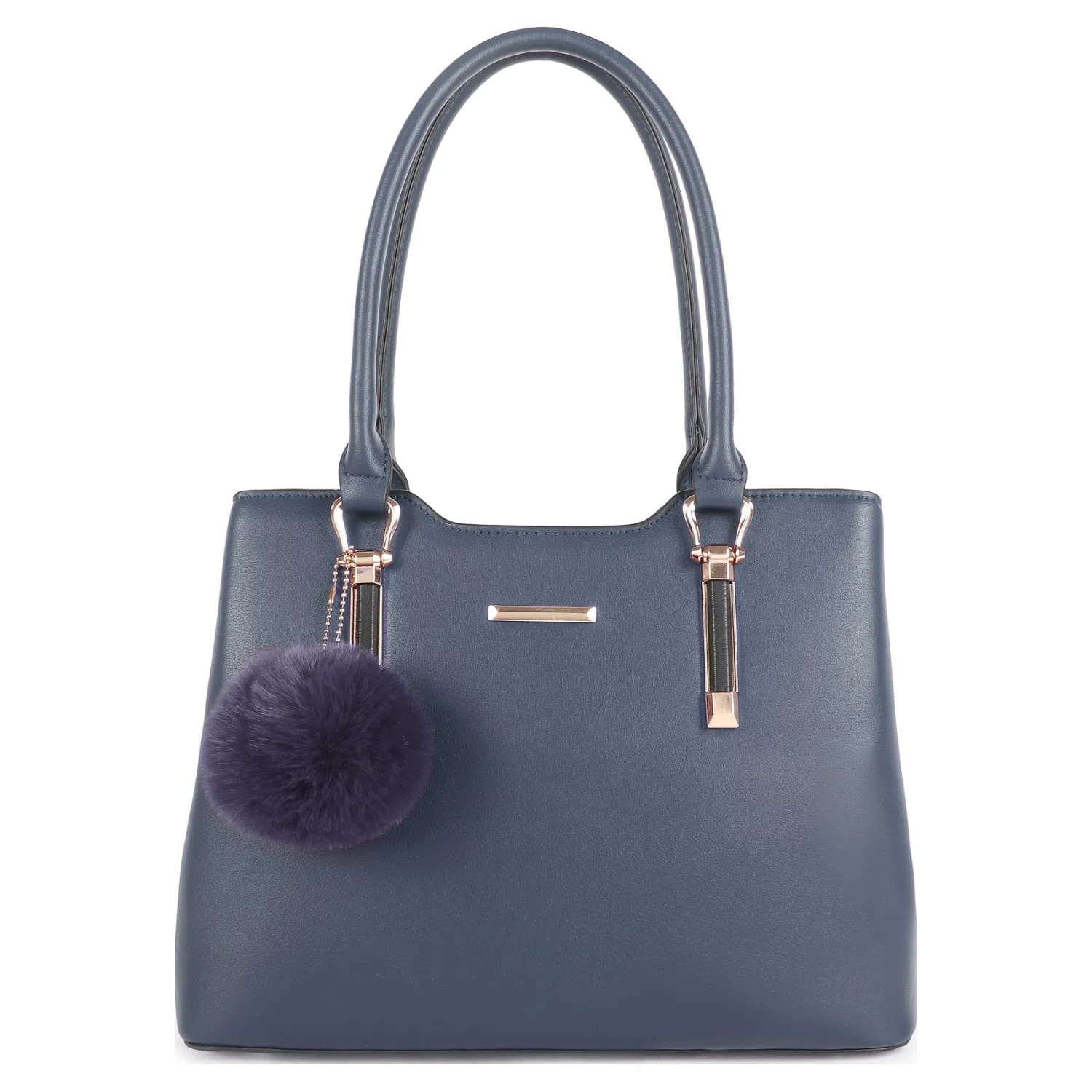 Classic Tote Bag with Pompom Charm - Image 3