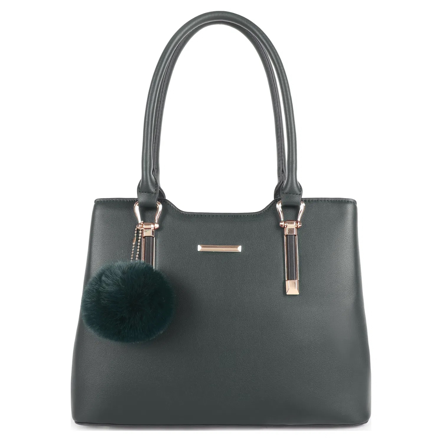 Classic Tote Bag with Pompom Charm - Image 4